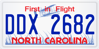 NC license plate DDX2682