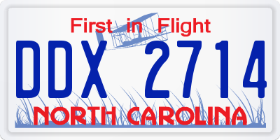 NC license plate DDX2714