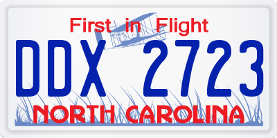 NC license plate DDX2723