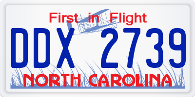 NC license plate DDX2739