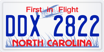 NC license plate DDX2822