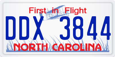 NC license plate DDX3844