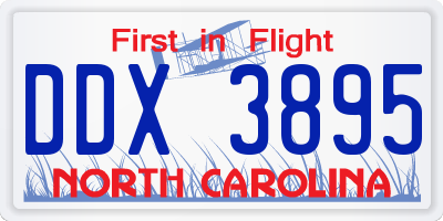 NC license plate DDX3895