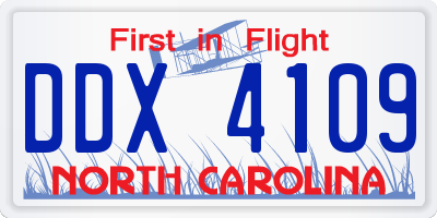 NC license plate DDX4109