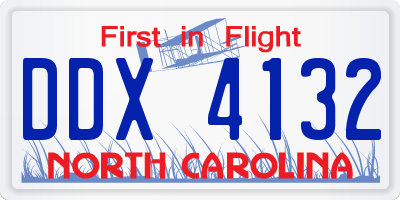 NC license plate DDX4132