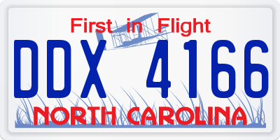 NC license plate DDX4166