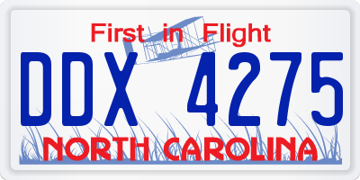 NC license plate DDX4275