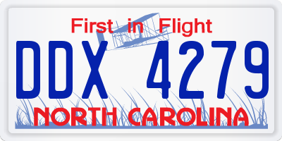 NC license plate DDX4279
