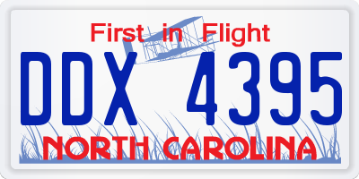 NC license plate DDX4395