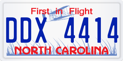 NC license plate DDX4414