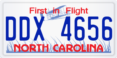 NC license plate DDX4656