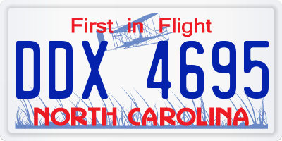 NC license plate DDX4695