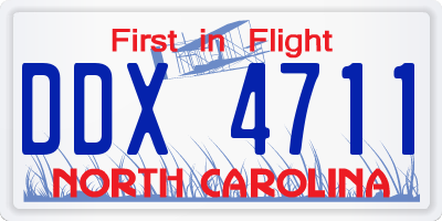 NC license plate DDX4711
