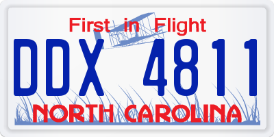 NC license plate DDX4811