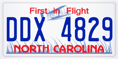 NC license plate DDX4829