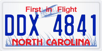 NC license plate DDX4841