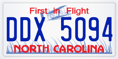 NC license plate DDX5094