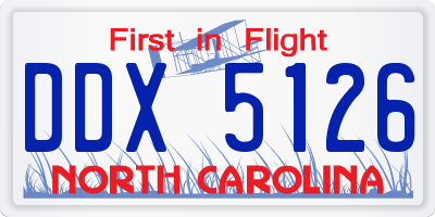 NC license plate DDX5126