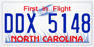 NC license plate DDX5148