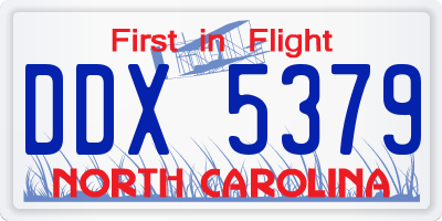 NC license plate DDX5379