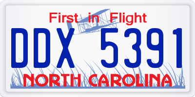 NC license plate DDX5391