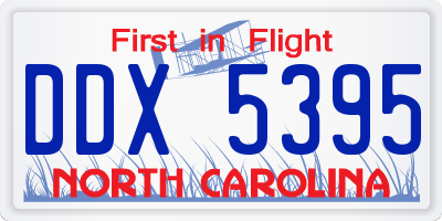 NC license plate DDX5395