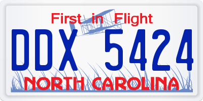 NC license plate DDX5424