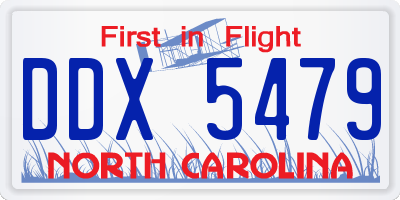 NC license plate DDX5479