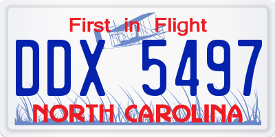 NC license plate DDX5497