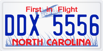 NC license plate DDX5556