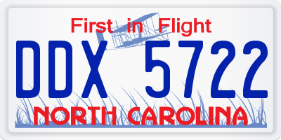 NC license plate DDX5722