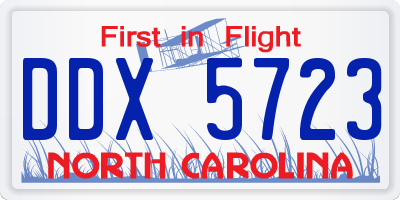 NC license plate DDX5723