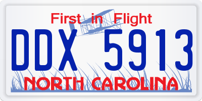 NC license plate DDX5913