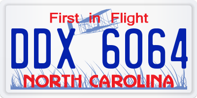 NC license plate DDX6064