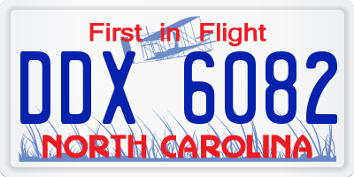 NC license plate DDX6082