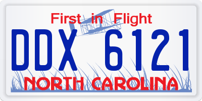 NC license plate DDX6121
