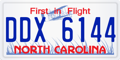 NC license plate DDX6144