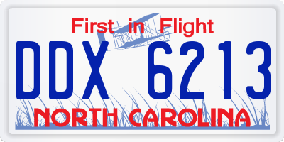 NC license plate DDX6213
