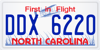 NC license plate DDX6220