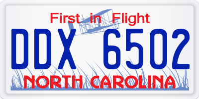 NC license plate DDX6502