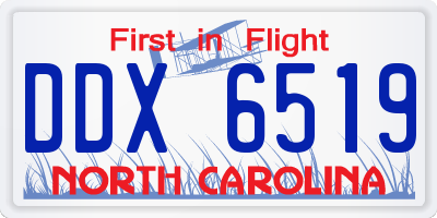 NC license plate DDX6519