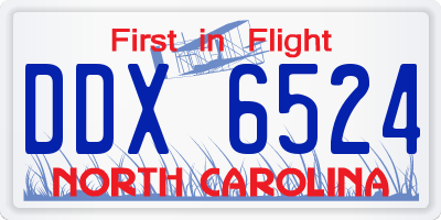 NC license plate DDX6524