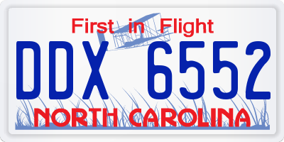 NC license plate DDX6552