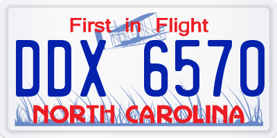 NC license plate DDX6570