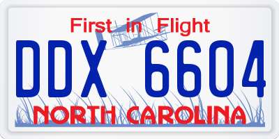 NC license plate DDX6604