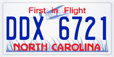 NC license plate DDX6721