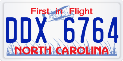 NC license plate DDX6764
