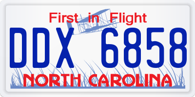 NC license plate DDX6858
