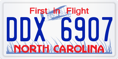 NC license plate DDX6907