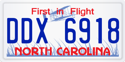 NC license plate DDX6918